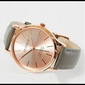 Brand new, never used Monroé womens watch. Includes dust bag.